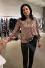 Katrin Uri Multi blush grafisk mønstret 'Milan Charlie Blouse' silkebluse thumbnail