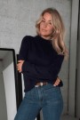 Amuse Navy 100% cashmere 'Martine' turtleneck tynn genser. Suveren basic! thumbnail