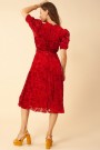 Hale Bob Rød silke/rayon 'Kimbra Solid Velvet Burnout Dress' fløyel burnout kjole thumbnail