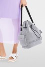 Marc Cain Sorthvit stripet bucket bag thumbnail