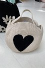 Fabienne Chapot Cream white 'Bonnie Heart Bag' bomull bag med hjerte  thumbnail
