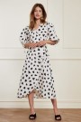 Fabienne Chapot Cream white/black 'Charlie Dress' bomull kjole med sorte hjerter thumbnail