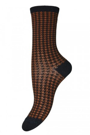 Mp Denmark Orange stjernemønstret 'Ankle Indy' sokk