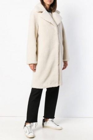 Stand Supertrendy offwhite 'Camille teddy' faux fur shearling kåpe