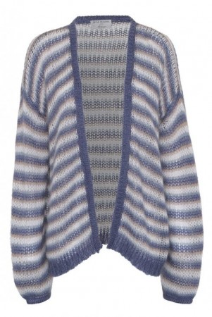 Dear Dharma Lyseblåstripet oversized 'Multi-jacket' cardigan