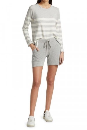 Majestic Lys gråmelert 'M003 Fpa 068' viskose shorts