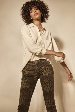 Mos Mosh 'Etta Animal Pant' leoprint bukse med touch av glam