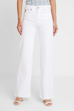 Lois Hvit trendy jeans ‘Palazzo’ med vide ben for trendsettere L32