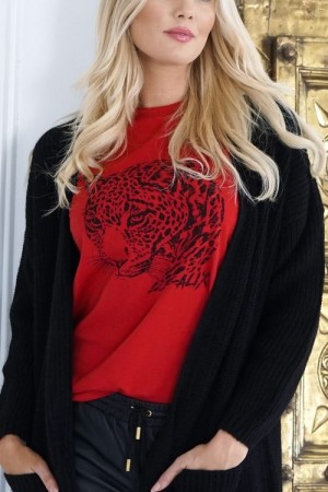 Alix The Label rød t-shirt med tigerprint