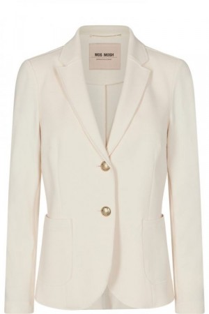 Mos Mosh Ecru 'Viga Pique Blazer' jersey blazer med utenpålommer