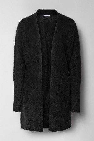Cathrine Hammel Vakker sort lang mohairmix cardigan