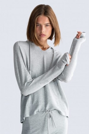 Majestic Lys Gråmelert 'M003 Fsw 053' hoodie