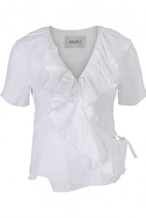 Ella&il Hvit 'Noelle Linen top' lin blusetopp