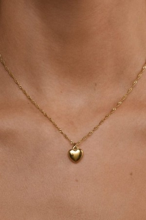 Timi Of Sweden Gull Julie Classic Heart Dangling Necklace