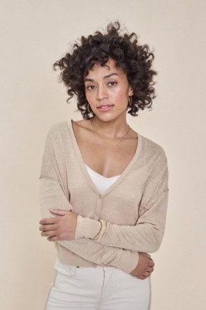 Mos Mosh Safari 100% lin 'Lark Linen Knit Carigan'