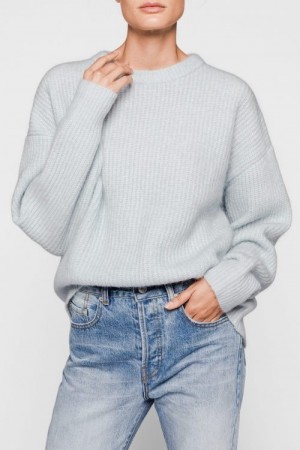 One & Other Lyseblå 'Monaco' mohair mix genser