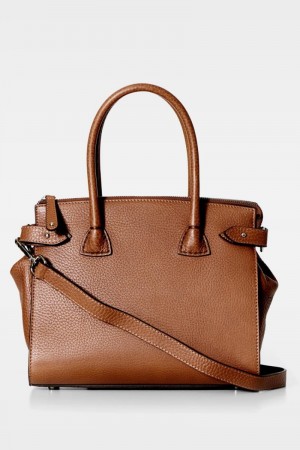 Decadent 'Adele Tiny Shopper' skinnveske - cognacbrun