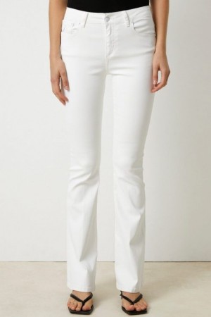 Lois Hvit skinnaktige 'Raval' - Montana White flare bukse L34