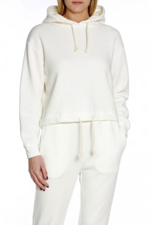 American Vintage Ecru 'Pab03a' myk cordstripet hoodie
