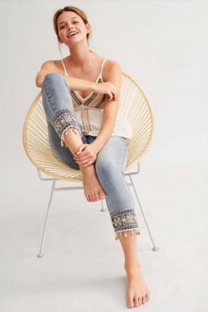 Cabana Living Denim Light Blue 'Pack Marlin' jeans med broderi og skjell