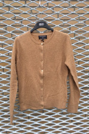 Dear Dharma Camel cashmere 'Classic Cardigan'