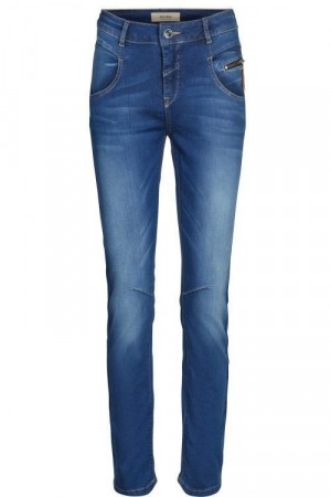 Mos Mosh Denim Blue tynn 'Nelly Sateen Jeans'