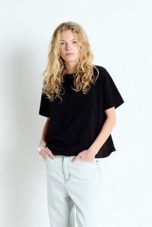 American Vintage noir vintage 'Fiz02a' boxy 100% bomull jersey T-Shirt