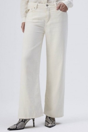 Lois Star white 'Flow new Culotte' cropped canvas-lin vid bukse