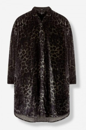 Alix The Label Grønn leopard storskjorte
