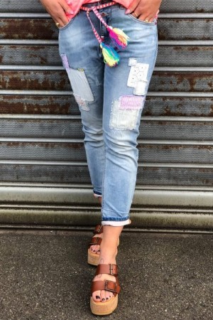 Cabana Living 'DY 660 rose patchwork' med dusk denim light blue jeans