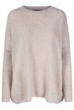 Ella&il Beigemelert cashmere/ull 'Luca' oversized genser