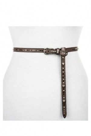 B.belt Taupe 'Margo' 2 cm smalt midje skinnbelte