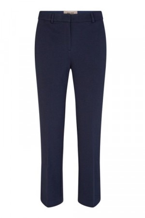 Mos Mosh Navy 'Bella Pique Pant' cropped jersey bukser