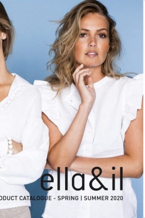 Ella&il Hvit 'Pauline Linen Shirt' lin blusetopp med rysjer
