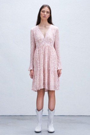 Alix The Label Rosa 'Feather animal' kjole