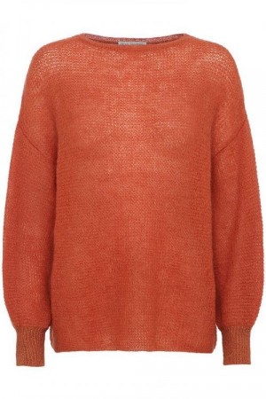 Dear Dharma Orange 'PUFF LUREX' GENSER MED PUFFERMER OG LUREXMANSJETTER