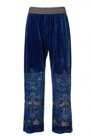 Gustav Denmark Brilliant blue velvet viddebukse