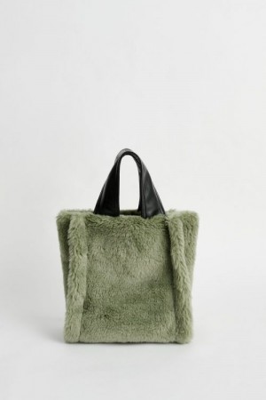 Stand Stand Studio 'Lucille Bag' pea green bag i fuskepels