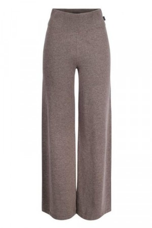 Ella&il Taupebrunmelert cashmere/ull 'Sie' strikket viddebukse