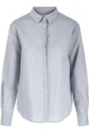 One & Other Dueblå 'Thelma Shirt' linskjorte med skult lukning i front