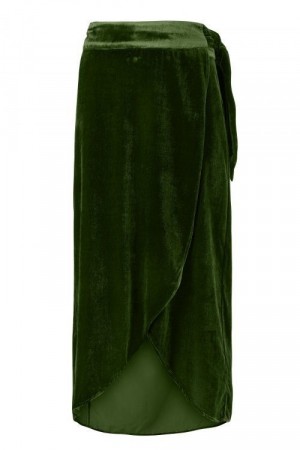 Gustav Denmark Guccigrønn velour omlott skjørt