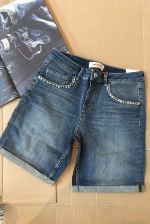 Mos Mosh 'Bradford Ida' jeans shorts med strass