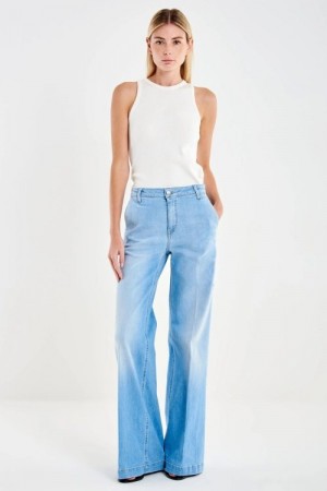 Vicolo Denim Light Blue 'Elena' vid jeans med franske stikklommer L32