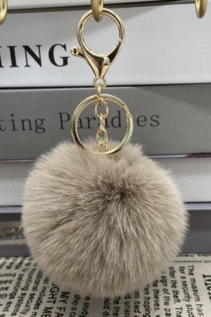 Endless Taupe fake fur pels veske- eller nøkkelpynt