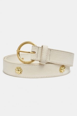 Fabienne Chapot Cosy White Studded Suede Sun Belt skinnbelte med solmerker