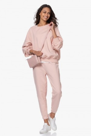 American Vintage Gammelrosa 'Wit90b' collage genser med fleece på innsiden