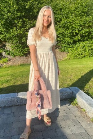 Samsøe Samsøe Warm white romantisk 'Pia Dress' maxikjole