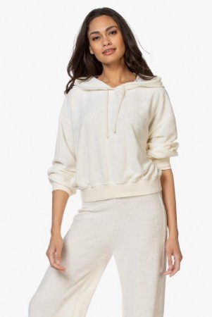 American Vintage Krem frotté 'Oki' topp med hette