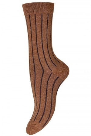 Mp Denmark Honning med sort stripe ankelsokk 'Ankle Hailey'