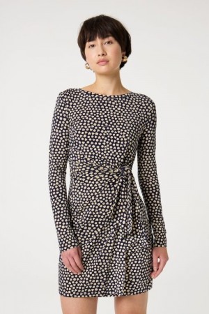 Fabienne Chapot Midnight blue yvette dot hjertemønstret 'Lilo Short Dress' viskose jerseykjole